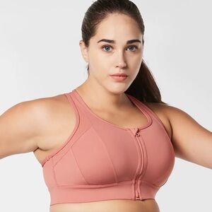 YVETTE Power Cross Racerback Running Bra Plus Size 3XL Mauve